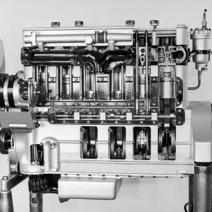 Geschichte Saurer | CT1D-Dieselmotor Schnittmodell | Werkbild Ad. Saurer AG Arbon/TG, Nr. 12374